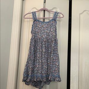 American Eagle Blue and Pink Floral Dress with adjustable straps and corset back